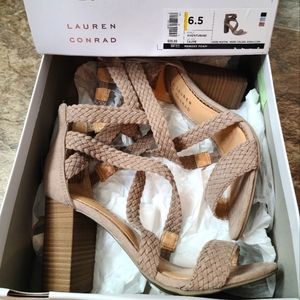 Size 6.5 Tan Lauren Conrad Strappy Heels